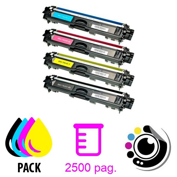 Pack de 4 Toners Compatibles Brother TN241 / TN245