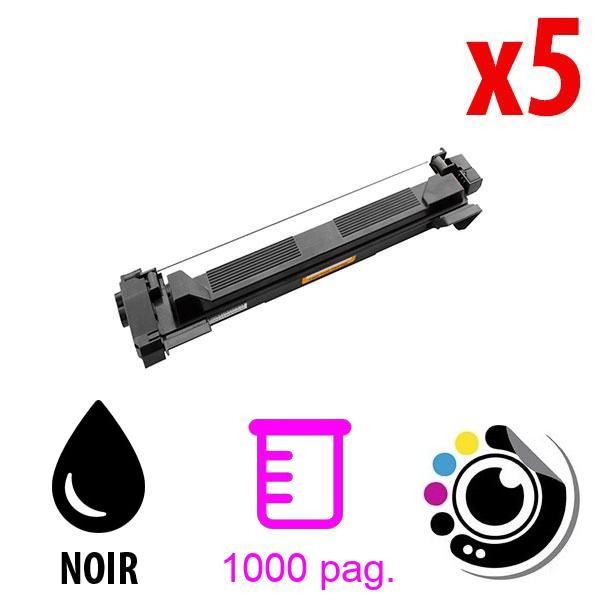 Toner Compatible Pack x5 Brother TN1050 Noir