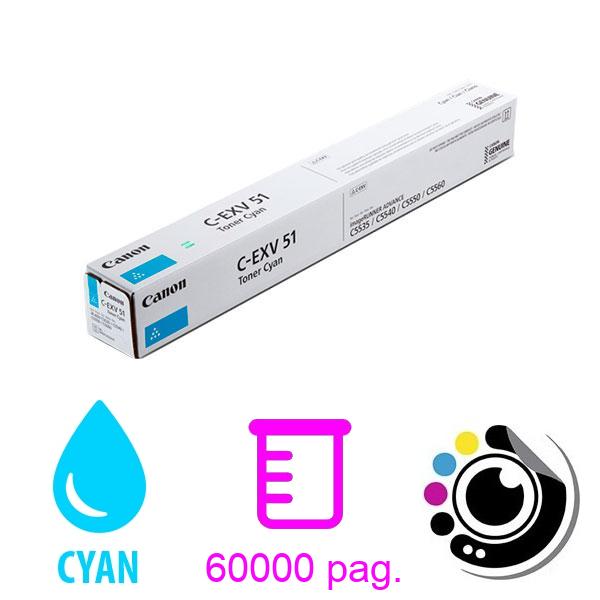 Toner Original Canon C-EXV51 Cyan 0482C002