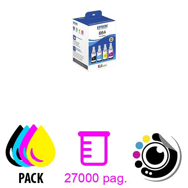 Cartouche Epson Multipack 664 Originale Noir / Cyan / Magenta / Jaune (C13T664640)