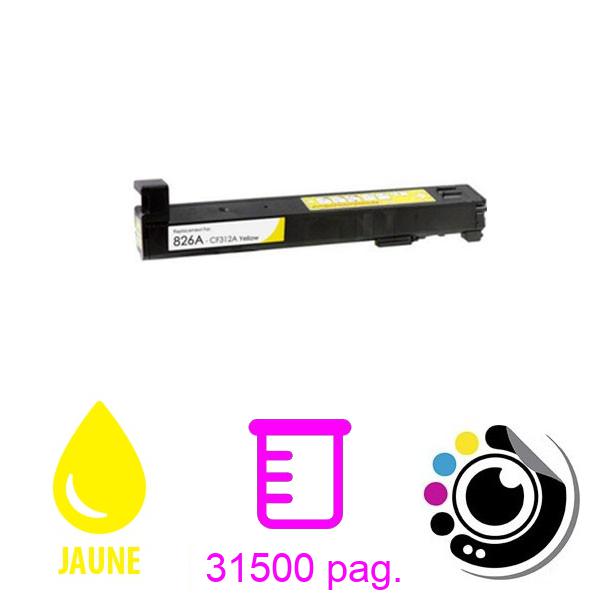 Toner compatible HP CF312A / 826A Jaune M850, M855DN, M855X, M855XH