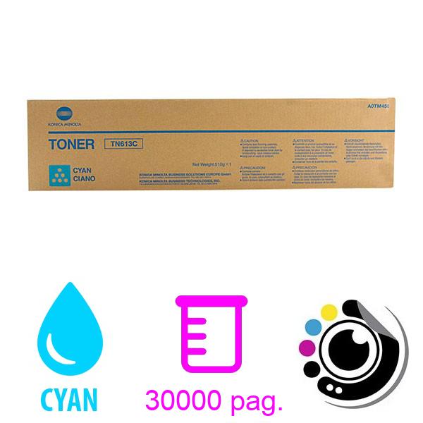 Toner Original Konica TN613 C452 / C552 / C652 Cyan A0TM450