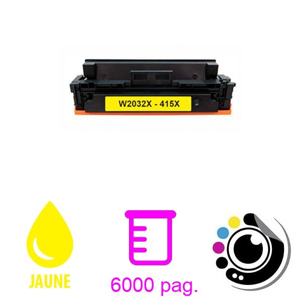 Toner Compatible HP W2032X/Canon 055 Jaune 415X avec Puce