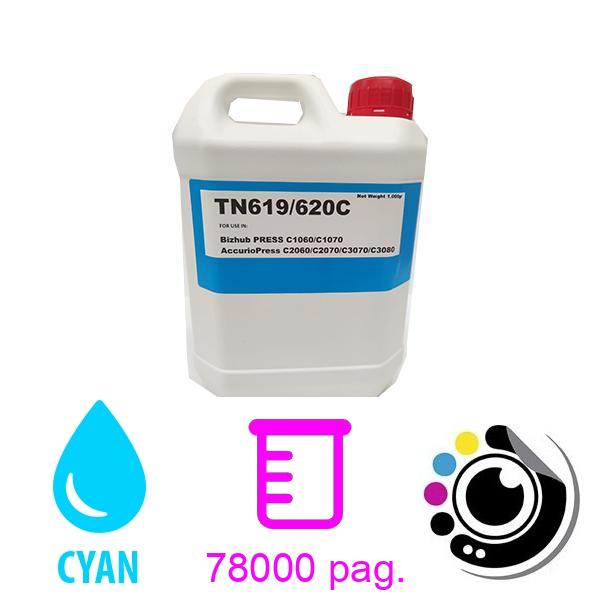 Bouteille de poudre Konica Minolta TN619/TN620 Cyan A3VX453/A3VX451
