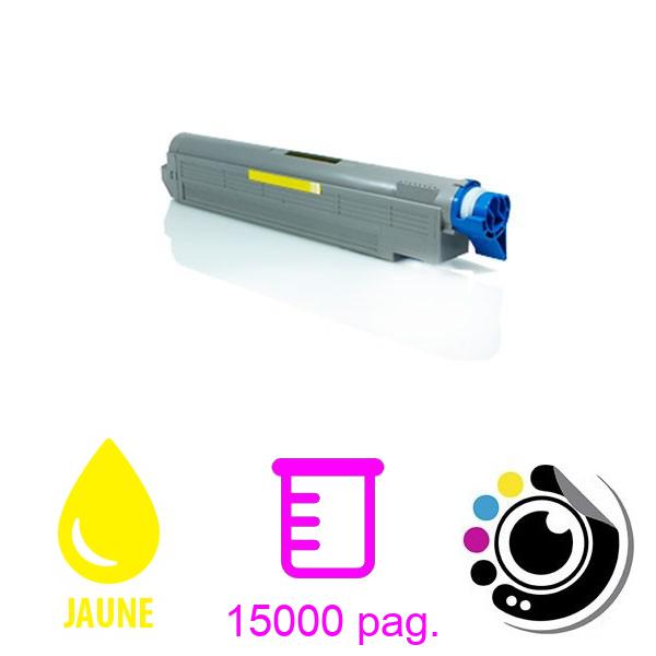 Toner compatible OKI Executive ES3640A3 / Pro Jaune 43837105