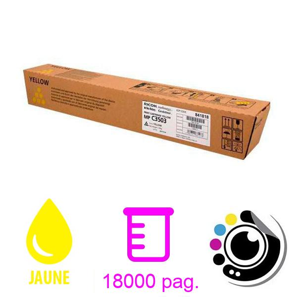 Toner Original Ricoh Aficio MP-C3003 / MP-C3503 / MP-C3004 / MP-C3504 / MP-C4504 / MP-C5504 / MP-C6004 - 841818 Jaune