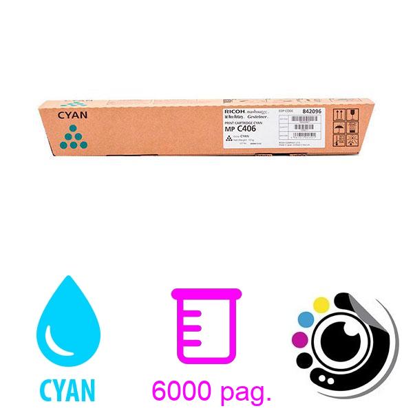 Toner Original Ricoh MP C306 / MP C406 Cyan